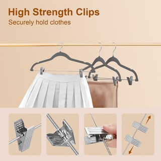 Foto 3 | Foto 3 | Pack De 24 Faldas De Terciopelo Con Clips Para Pantalones Hangers Stormix Color Gris - Venta Internacional.