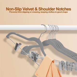 Foto 4 | Foto 4 | Pack De 24 Faldas De Terciopelo Con Clips Para Pantalones Hangers Stormix Color Gris - Venta Internacional.
