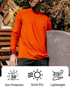 Foto 3 | Foto 3 | Camiseta De Manga Larga Con Protección Solar Para Hombre Noukow Upf 50+ - Venta Internacional.