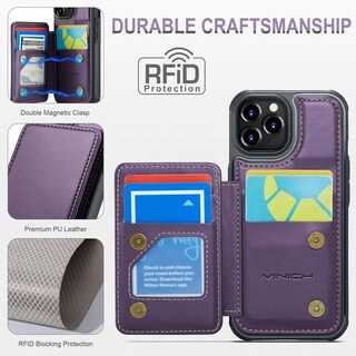 Foto 5 | Foto 5 | Funda De Teléfono Vinich Wallet Con Tarjetero Para Iphone 11 Pro Max - Venta Internacional.