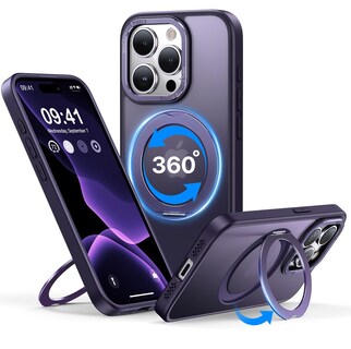 Foto 1 | Foto 1 | Funda De Teléfono Qtlier Para Iphone 15 Pro Con Soporte Anular De 360° Color Morado - Venta Internacional.