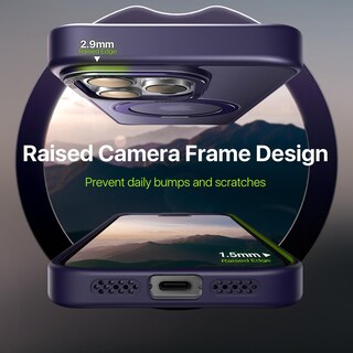 Foto 3 | Foto 3 | Funda De Teléfono Qtlier Para Iphone 15 Pro Con Soporte Anular De 360° Color Morado - Venta Internacional.