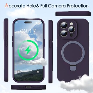 Foto 5 | Foto 5 | Funda De Teléfono Kmambag Mag-ring De Silicona Líquida Para Iphone 15 Pro Max - Venta Internacional.