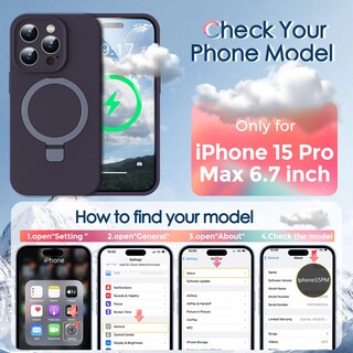 Foto 6 | Foto 6 | Funda De Teléfono Kmambag Mag-ring De Silicona Líquida Para Iphone 15 Pro Max - Venta Internacional.