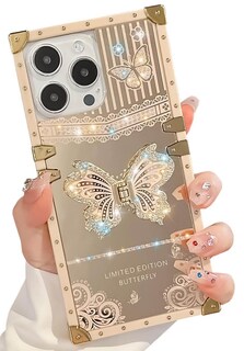 Foto 1 | Foto 1 | Funda Tetaw Cute Compatible Con Iphone 15 Pro Con Soporte Dorado - Venta Internacional.