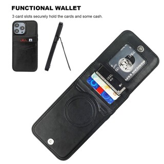 Foto 3 | Foto 3 | Funda Tipo Cartera Para Iphone 14 Pro Max Kihuwey Con Magsafe Black - Venta Internacional.
