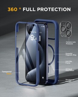 Foto 2 | Foto 2 | Funda Magnética Miracase Con Protector De Pantalla Para Iphone 12 Pro Max Color Azul - Venta Internacional.