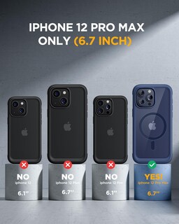 Foto 6 | Foto 6 | Funda Magnética Miracase Con Protector De Pantalla Para Iphone 12 Pro Max Color Azul - Venta Internacional.