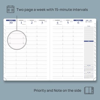 Foto 3 | Foto 3 | Planificador Semanal Poprun 2025 Con Funda De Piel Sintética De 21 X 28 Cm - Venta Internacional.