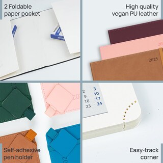 Foto 6 | Foto 6 | Planificador Semanal Poprun 2025 Con Funda De Piel Sintética De 21 X 28 Cm - Venta Internacional.