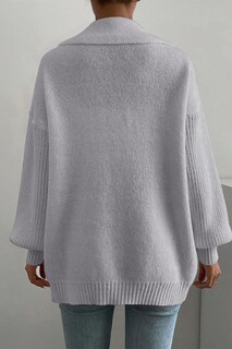 Foto 3 | Foto 3 | Jersey Tipo Cárdigan Shewin Para Mujer Grueso Y Suave Gris Con Bolsillos - Venta Internacional.