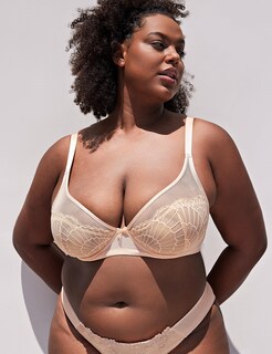 Foto 6 | Foto 6 | Bra Wingslove Sexy Lace Demi Sheer Through 34b Pink Nude - Venta Internacional.