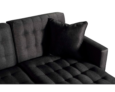 Foto 4 | Foto 4 | Sala Modular Doble Chaise Makora Marietta Con Memory Foam Color Negro Lino Respaldo Reclinable De 3 Posiciones