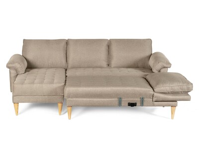 Foto 4 | Foto 4 | Sala Modular Doble Chaise Makora Salazar Con Memory Foam Color Arena Lino Respaldo Reclinable De 3 Posiciones