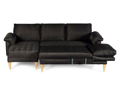 Foto 4 | Foto 4 | Sala Modular Doble Chaise Makora Salazar Con Memory Foam Color Negro Lino Respaldo Reclinable De 3 Posiciones