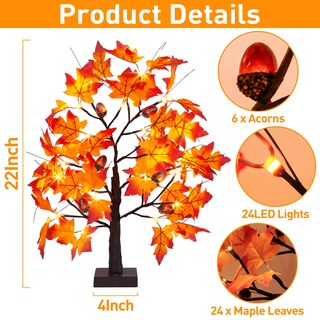 Foto 5 | Foto 5 | Arce Tree Eambrite Decoración Otoñal Iluminada Con 24 Led De 60 Cm Paquete De 2 - Venta Internacional.