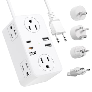 Foto 1 | Foto 1 | Adaptador De Enchufe De Viaje Kakyanill Ue/uk/us Power Strip De 6 Enchufes - Venta Internacional.
