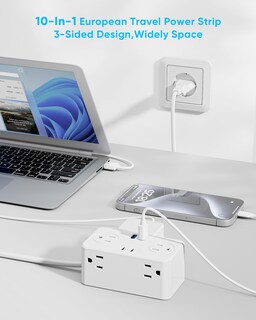 Foto 6 | Foto 6 | Adaptador De Enchufe De Viaje Kakyanill Ue/uk/us Power Strip De 6 Enchufes - Venta Internacional.