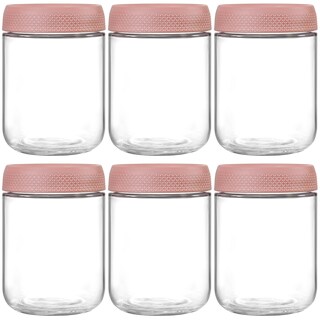 Foto 1 | Foto 1 | Frascos De Vidrio Negany Paquete De 6 473 Ml Con Tapas Herméticas Color Rosa - Venta Internacional.