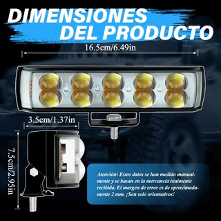 Foto 2 | Foto 2 | ''par Faros Auxiliares Led De Lupa 6 Color Luz De Moto 44000lm 10 Led ''