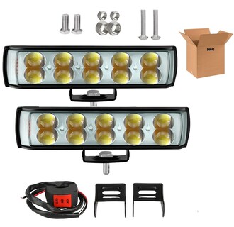 Foto 1 | Foto 1 | ''par Faros Auxiliares Led De Lupa 6 Color Luz De Moto 44000lm 10 Led ''