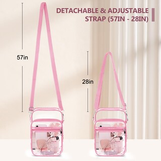 Foto 2 | Foto 2 | Bandolera Transparente De Pvc Aprobada Por Blvornl Stadium Color Rosa - Venta Internacional.