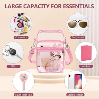 Foto 5 | Foto 5 | Bandolera Transparente De Pvc Aprobada Por Blvornl Stadium Color Rosa - Venta Internacional.