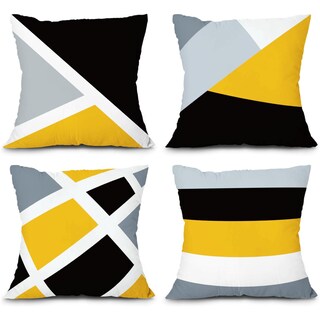 Foto 1 | Foto 1 | Juego De 4 Fundas De Cojín Galmaxs7 41 X 41 Cm Color Gris Y Amarillo - Venta Internacional.