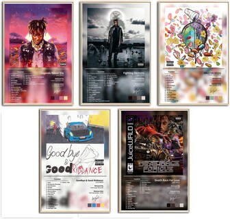 Foto 1 | Foto 1 | Set De Pósters Con Portada De Álbum Klompy Juice World Edición Limitada 5 Unidades - Venta Internacional.