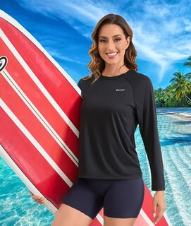Foto 5 | Foto 5 | Protección Solar Rash Guard Eteoepo Para Mujer Upf 50+ Color Negro - Venta Internacional.