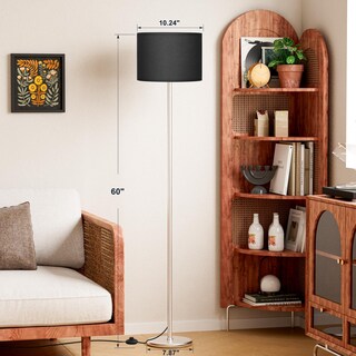 Foto 2 | Foto 2 | Lámpara De Pie Ambimall Modern 152 Cm Con Pantalla Negra Y Plateada - Venta Internacional.