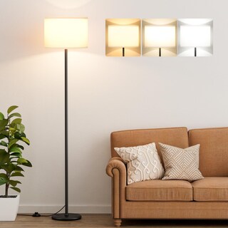 Foto 1 | Foto 1 | Lámpara De Pie Ambimall Modern De 155 Cm Con Pantalla Blanca Y Poste Negro - Venta Internacional.