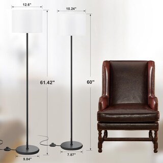 Foto 2 | Foto 2 | Lámpara De Pie Ambimall Modern De 155 Cm Con Pantalla Blanca Y Poste Negro - Venta Internacional.