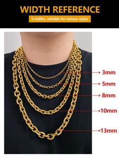Foto 5 | Foto 5 | Collar Hoyazvet Gold Cable Chain 8 Mm 56 Cm Acero Inoxidable 316l - Venta Internacional.