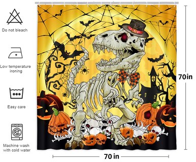 Foto 7 | Foto 7 | Cortina De Ducha Deecabin Divertida Calavera Gótica De Halloween - Venta Internacional.