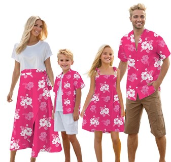 Foto 1 | Foto 1 | Atuendos Hawaianos A Juego: Cromoncent Family Papá Hijo Madre Hija - Venta Internacional.