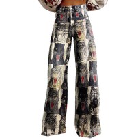 Pantalones Palazzo Lufhbehb Para Mujer  Cintura Alta  Estampado Floral Bohemio - Venta Internacional.