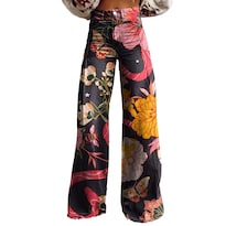 Pantalones Palazzo Lufhbehb Para Mujer Cintura Alta Estampado Floral Bohemio - Venta Internacional.