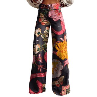 Foto 1 | Foto 1 | Pantalones Palazzo Lufhbehb Para Mujer Cintura Alta Estampado Floral Bohemio - Venta Internacional.
