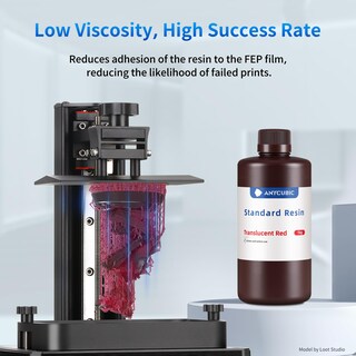 Foto 3 | Foto 3 | Resina Para Impresora 3d Anycubic 405 Nm Sla De Curado Uv 1 Kg Color Rojo Transparente - Venta Internacional.