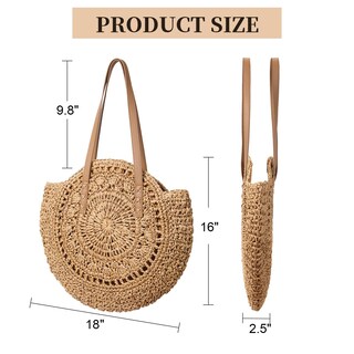 Foto 3 | Foto 3 | Bolso De Mano Pleneal De Straw Beach Para Mujer Tejido A Mano - Venta Internacional.