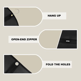 Foto 3 | Foto 3 | Bolsa De Ropa Beiskll Bolsas De Vestir Para Vestidos Largos Juego De 3 Color Negro - Venta Internacional.
