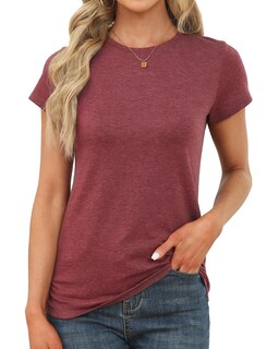 Foto 1 | Foto 1 | Camiseta Memorose De Manga Corta Para Mujer Color Rojo Otoñal Xs - Venta Internacional.