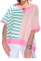 Camiseta Kevamolly Oversized Para Mujer De Manga Corta Azul Rosa S - Venta Internacional.