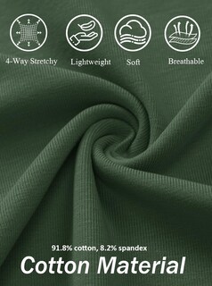 Foto 5 | Foto 5 | Camiseta Yucolen De Manga Corta Para Mujer Ajustada De Algodón Verde Militar - Venta Internacional.