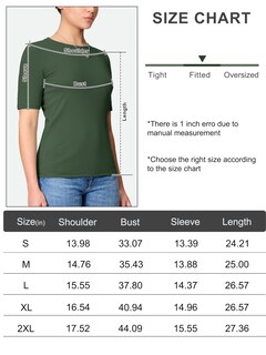 Foto 6 | Foto 6 | Camiseta Yucolen De Manga Corta Para Mujer Ajustada De Algodón Verde Militar - Venta Internacional.