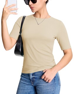 Foto 1 | Foto 1 | Camiseta Yucolen De Manga Corta Para Mujer Algodón Color Albaricoque Claro - Venta Internacional.