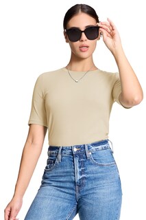 Foto 4 | Foto 4 | Camiseta Yucolen De Manga Corta Para Mujer Algodón Color Albaricoque Claro - Venta Internacional.