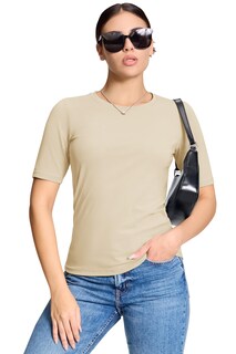 Foto 3 | Foto 3 | Camiseta Yucolen De Manga Corta Para Mujer Algodón Color Albaricoque Claro L - Venta Internacional.