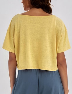 Foto 2 | Foto 2 | Top Missactiver De Gran Tamaño Con Hombros Descubiertos Amarillo Para Mujer - Venta Internacional.
